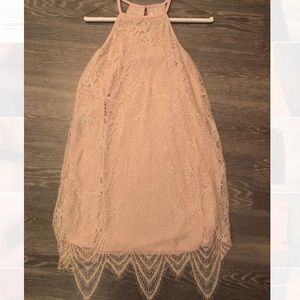 elegant and fashionable, peach colored dress